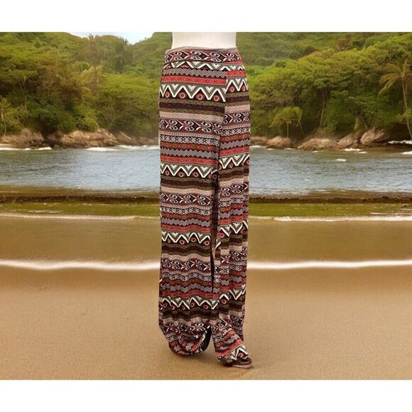 Purple Femina Foldover Double Waist Palazzo Pants Size 2XL Wide Leg Long - Picture 16 of 16